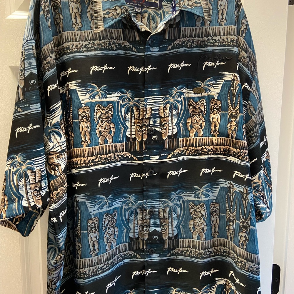 Blue and Black Men's Shirt